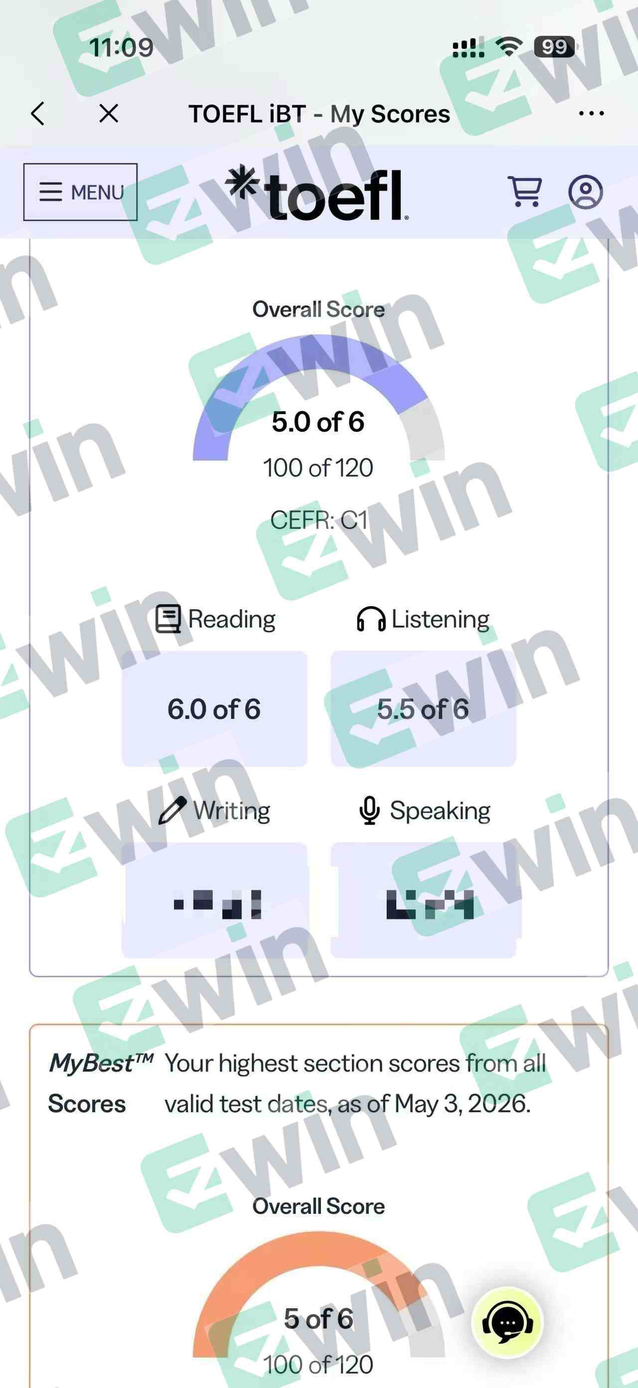 托福 保分出分案例